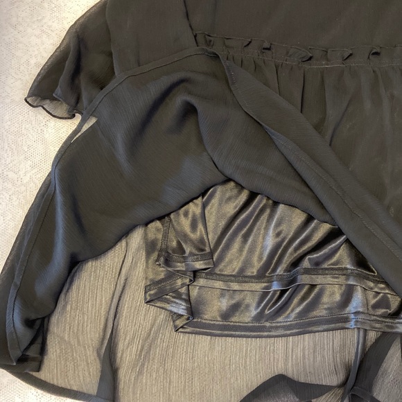 Black Embroidered Cold Shoulder Top - Picture 3 of 4